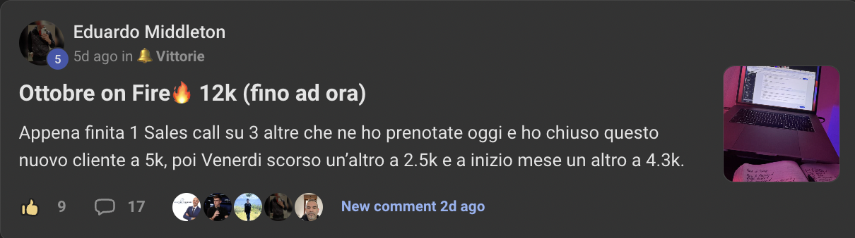 Risultato cliente Marketing Insieme