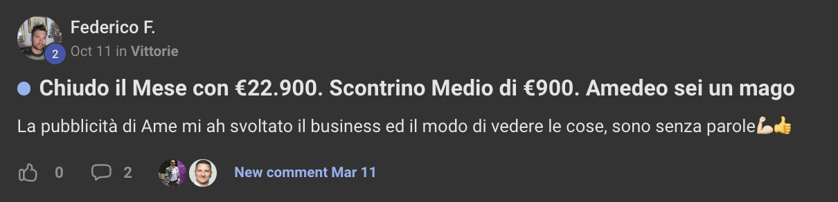 Risultato cliente Marketing Insieme